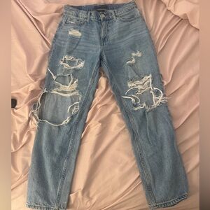 Aeropostale Light Blue Distressed Mom Jeans